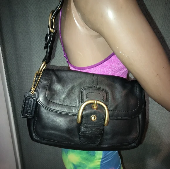 Coach 11842 Soho Black Buckle Flap Over Shoulder Bag. Excellent Cond. - Picture 2 of 16